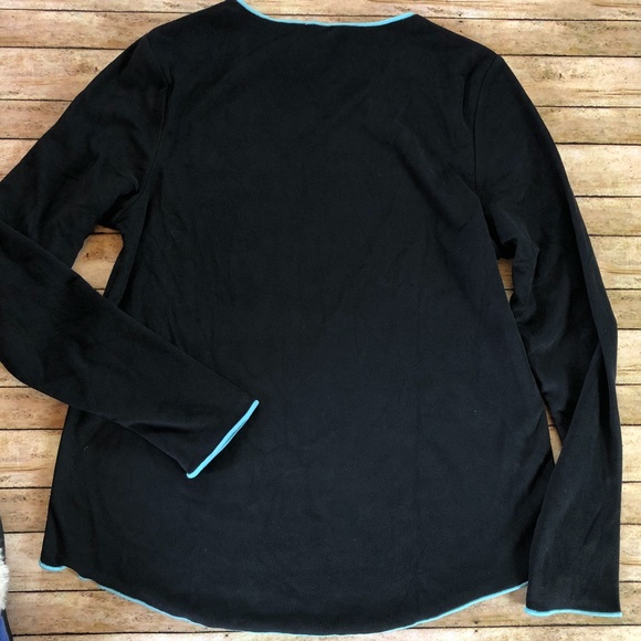 HUE Black Fleece Pajama Top. NWT - Picture 4 of 4